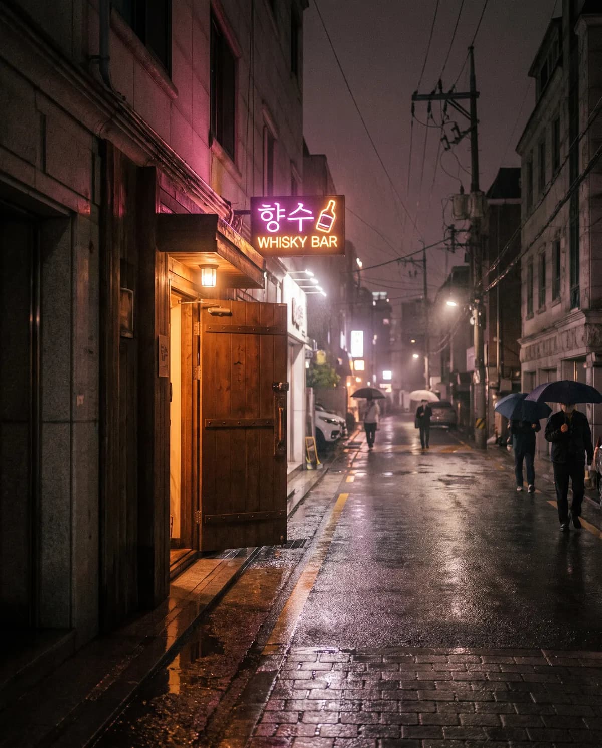 강남 데자뷰 입구, 신사동 도산대로의 밤 풍경